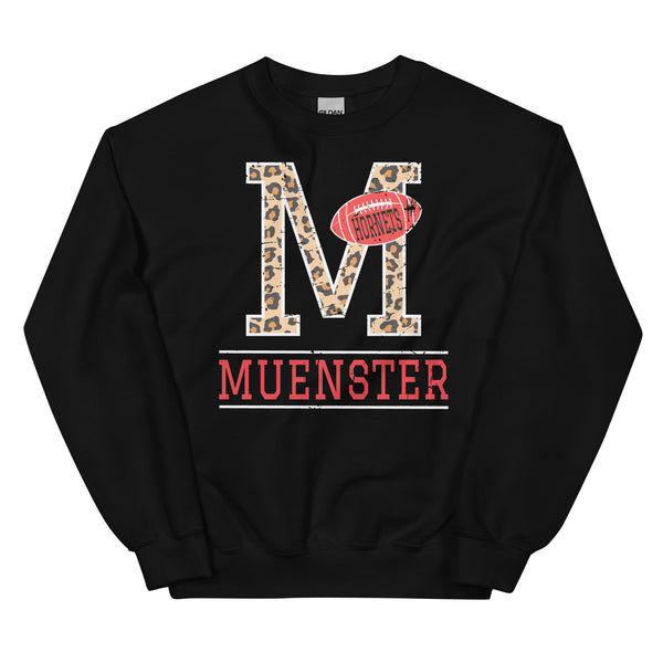 Muenster Distressed Football Crewneck Sweatshirt