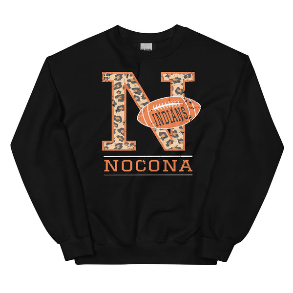 Nocona Distressed Football Crewneck Sweatshirt