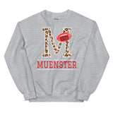 Muenster Distressed Football Crewneck Sweatshirt